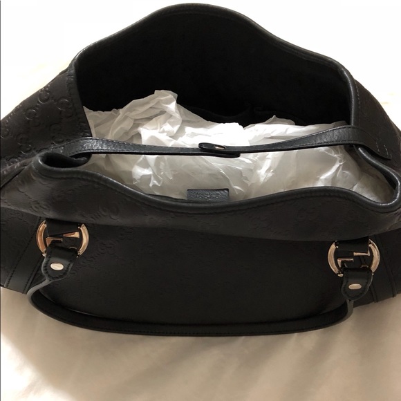 Gucci Med Tote handbag black leather Gg Guccissima - Picture 6 of 8